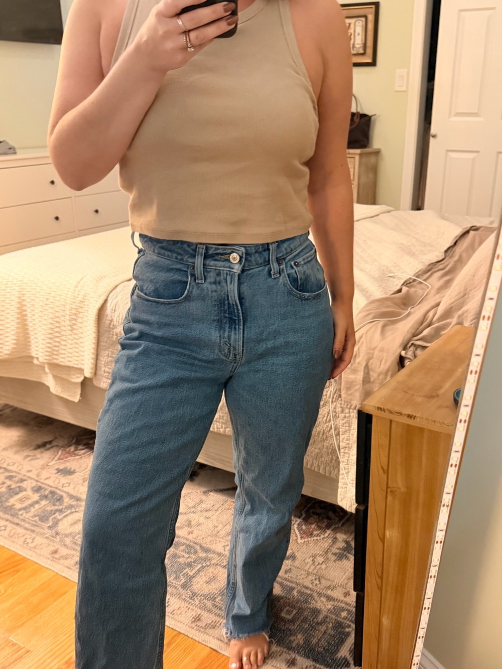 Blue High-Rise Straight Jeans - Classic Women's Denim